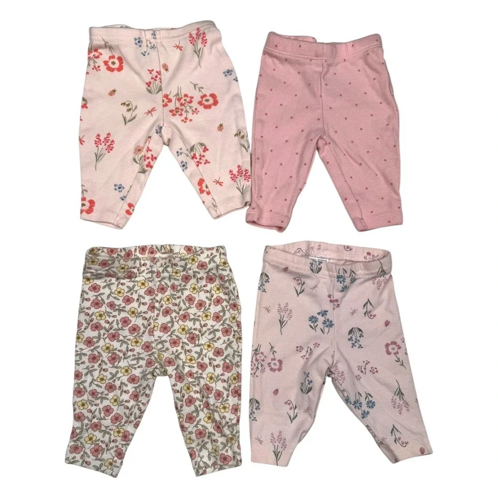 Carters Child of Mine Newborn Baby Girl Floral‎ Pants Leggings Bundle 6 Pack 473